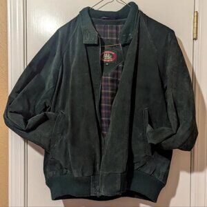 Vintage 80s Army Green Suede Leather Jacket